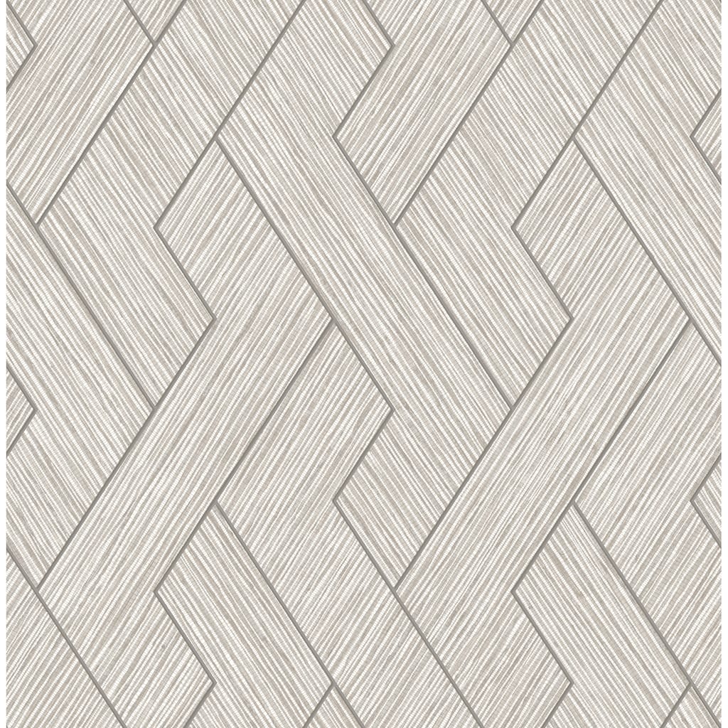 Advantage Ember Light Grey Geometric Basketweave Wallpaper