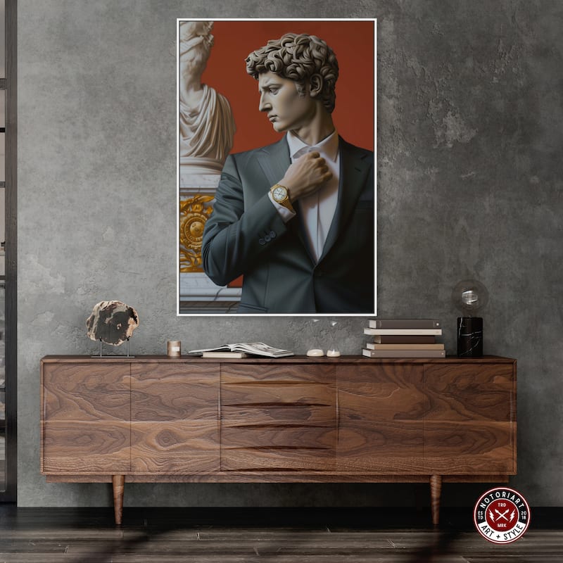 Notoriart Sculpture With Style Framed Men Style 1 Piece Canvas Wall Art