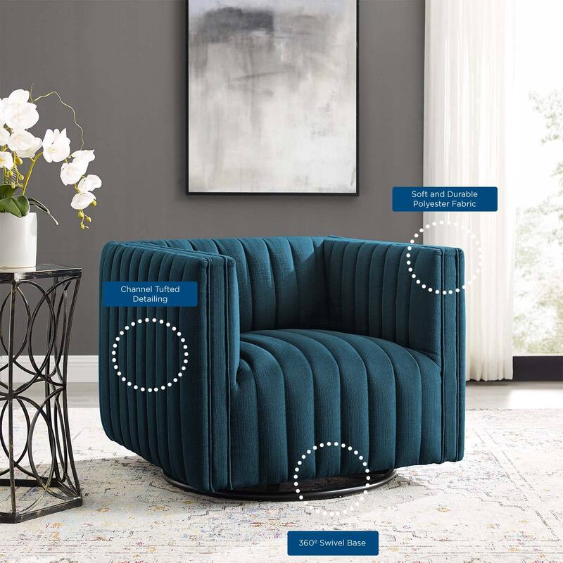 Perception Tufted Swivel Upholstered Armchair