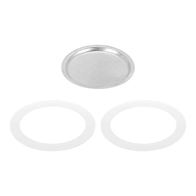 Aluminium Filter Replacement 74x64x4.5mm for 9-Cup Use Mocha,Coffee Maker Pot - Silver