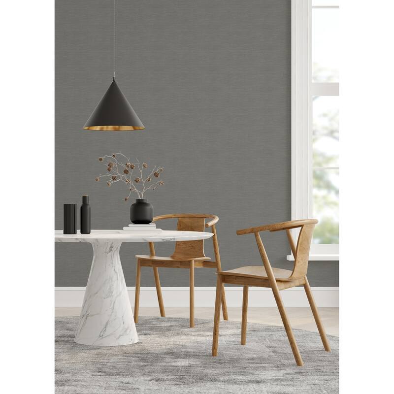 A-Street Prints Moroccan Charcoal Sisal Texture Wallpaper