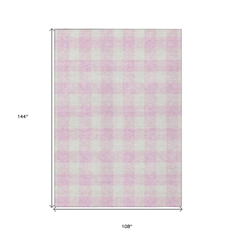 HomeRoots Plaid Transitional Rectangle Outdoor Rug