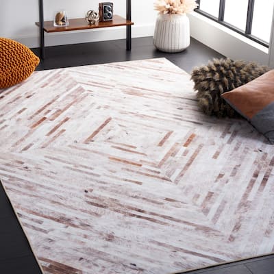 SAFAVIEH Faux Hide Machine Washable Slip Resistant Ferdous Modern Rustic Rug