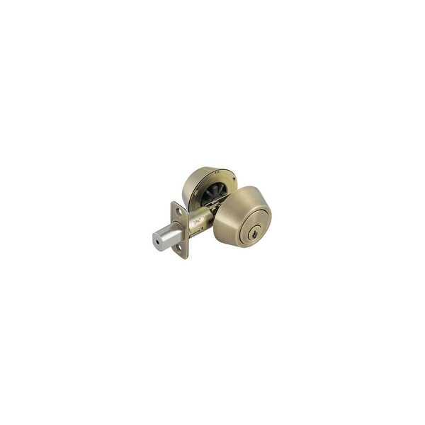 Design House 755314 Double Cylinder Deadbolt Reversible for Left or Right Hand Doors - Antique Brass