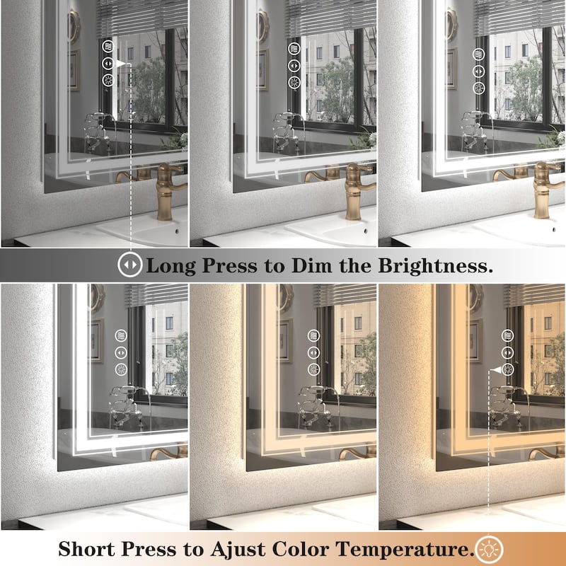 28x36 Inch Frameless LED Bathroom Mirror,Smart Mirror - White