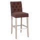 preview thumbnail 4 of 29, Carter 29" Button Tufted Bar Stool (Set of 2) Antique Gray Finish