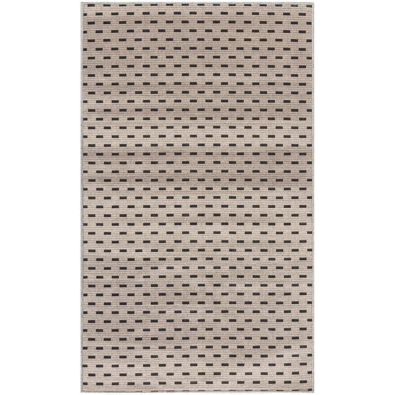 Nourison Washables Indoor Cream Geometric Area Rug