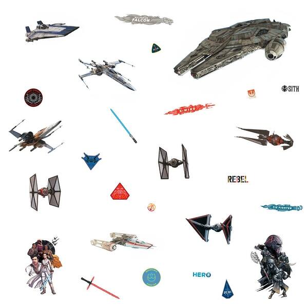 slide 2 of 4, White & Grey & Black Star Wars Episode Ix Galactic Ships Wall Decals by RoomMates