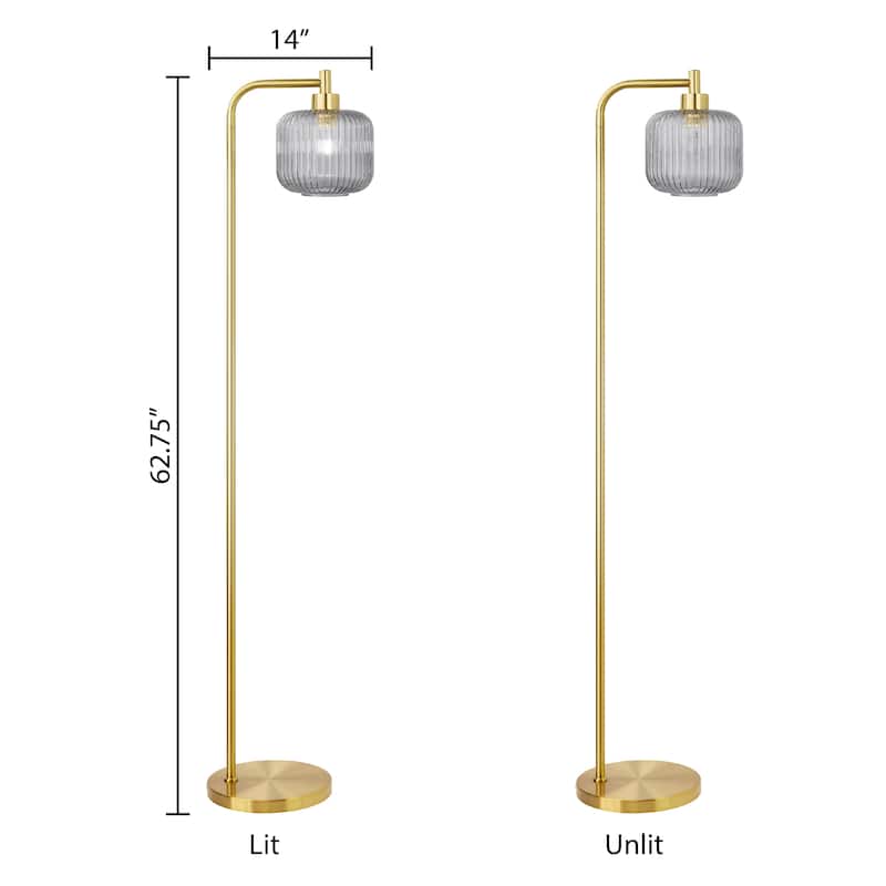 Frederick River of Goods Gold Metal and Glass Candlestick Floor Lamp