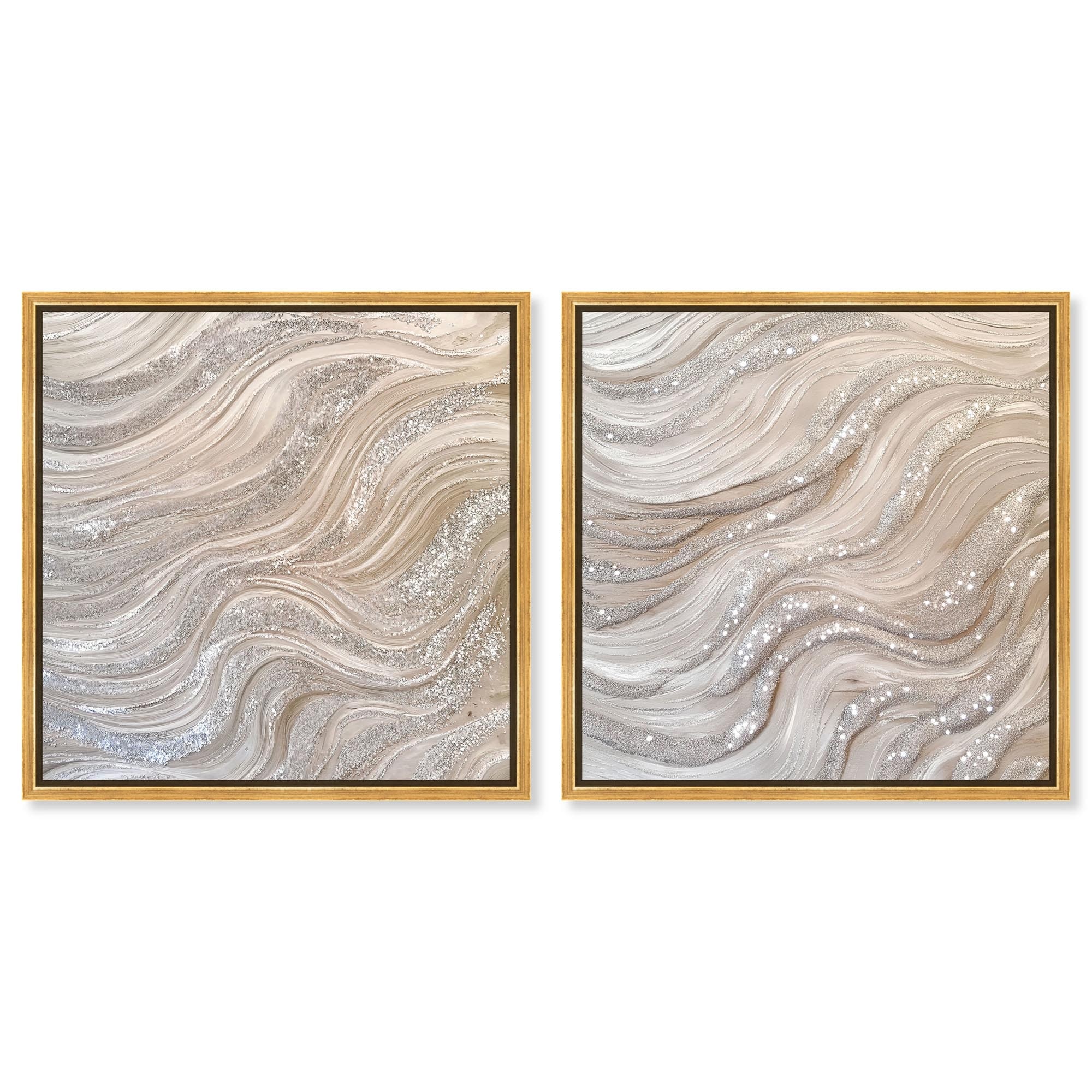 Silver Waves Set Canvas Set of 2 by Art Remedy