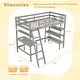 preview thumbnail 7 of 28, Twin Size Loft Bed with Desk and Bookshelves for Kids and Teens