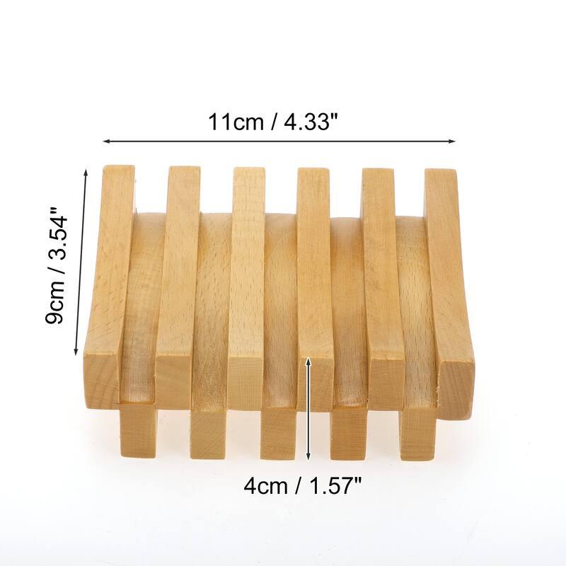 Portable Square Soap Dish for Bathroom for Kitchen 4.33"x3.54"x1.57" Brown 1 Pc