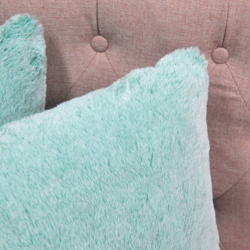 Tip Dyeing Light Fauxfur Square Pillow Covers set of 2, NO INSERT