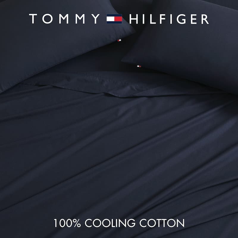 Tommy Hilfiger Performance Cooling Solid Cotton Sheet Set