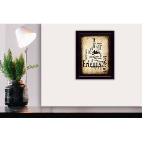 "Friends I" By Susan Ball, Ready to Hang Framed Wall Art, Black Frame