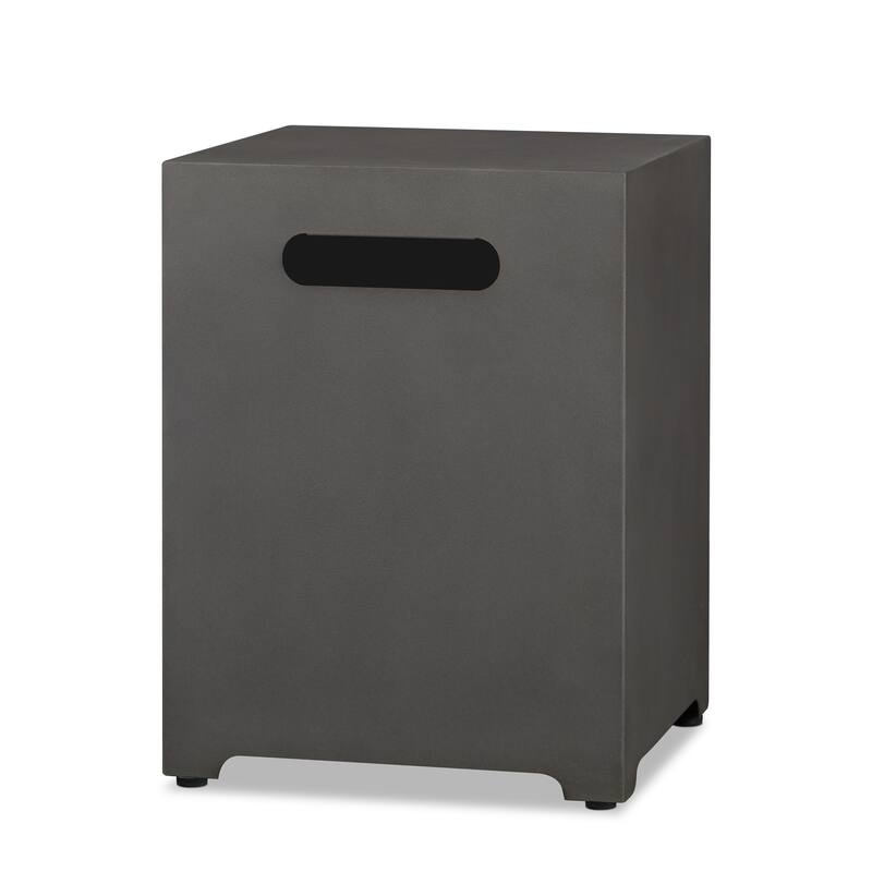 Aegean Tank Cover in Weathered Slate - 15.125" L x 15.125" W x 20.25" H