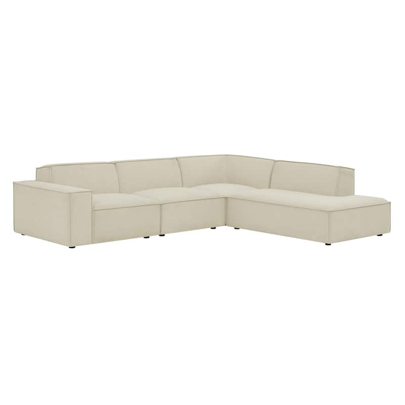 Restore 4-Piece Performance Fabric Upholstered Modular L-Shaped Sofa