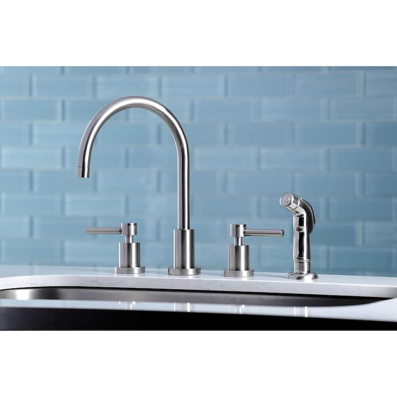 Kingston Brass Concord Deck Mount Widespread Kitchen Faucet