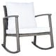preview thumbnail 21 of 57, SAFAVIEH Daire Outdoor Rocking Chair - 26" W x 31" D x 32" H Grey Brown/White Cushion