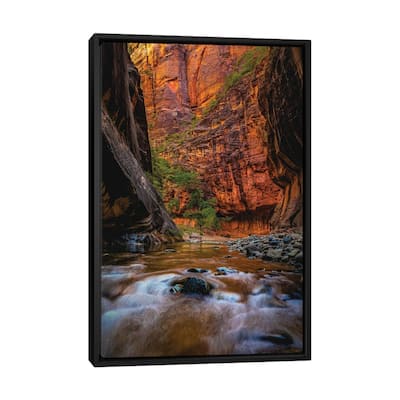 iCanvas "Utah Zion National Park The Narrows Hike I" by Alex G Perez Framed Canvas Print
