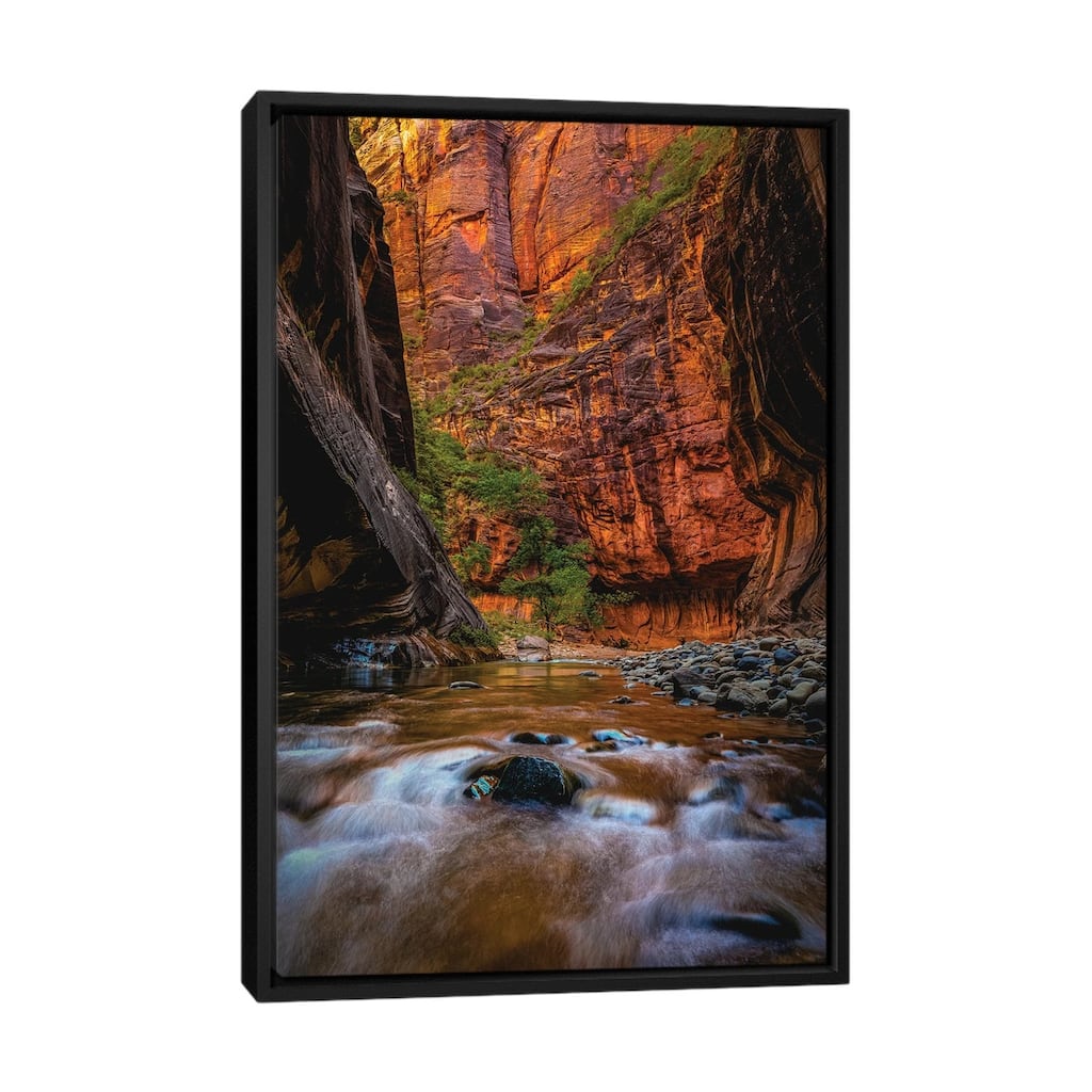 iCanvas "Utah Zion National Park The Narrows Hike I" by Alex G Perez Framed Canvas Print