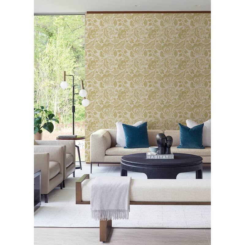 Scott Living Culver Mustard Jacobean Wallpaper