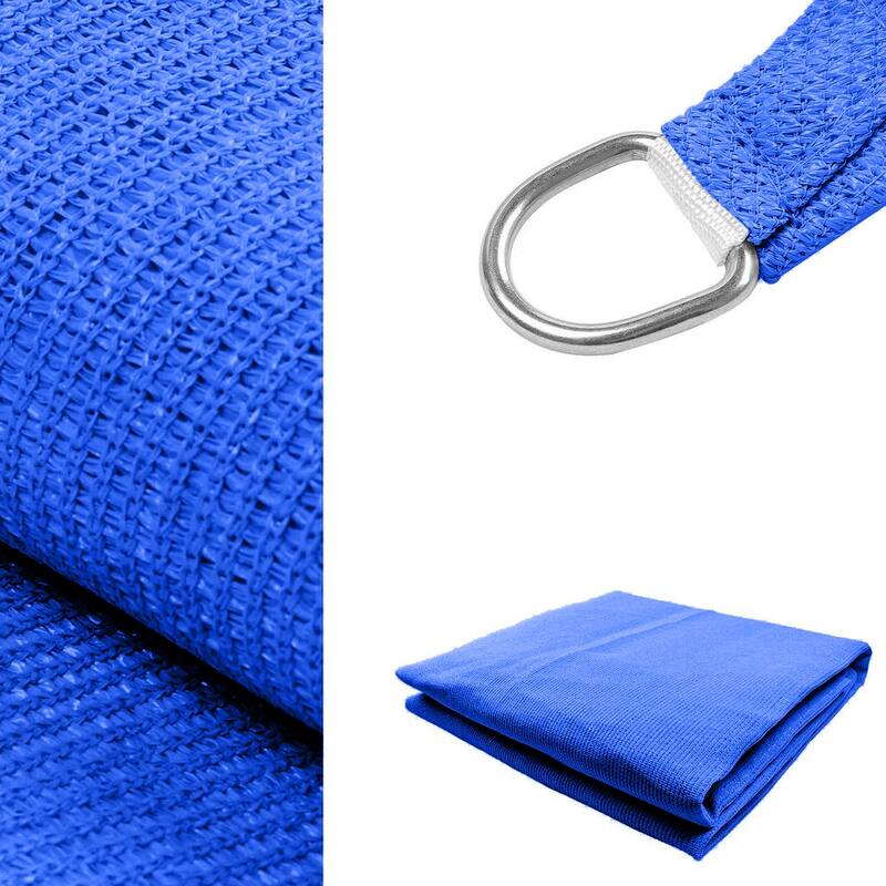 Boen Rectangle Sun Shade Sail Canopy Awning UV Block for Outdoor Patio Garden and Backyard - Blue - 12'x16'
