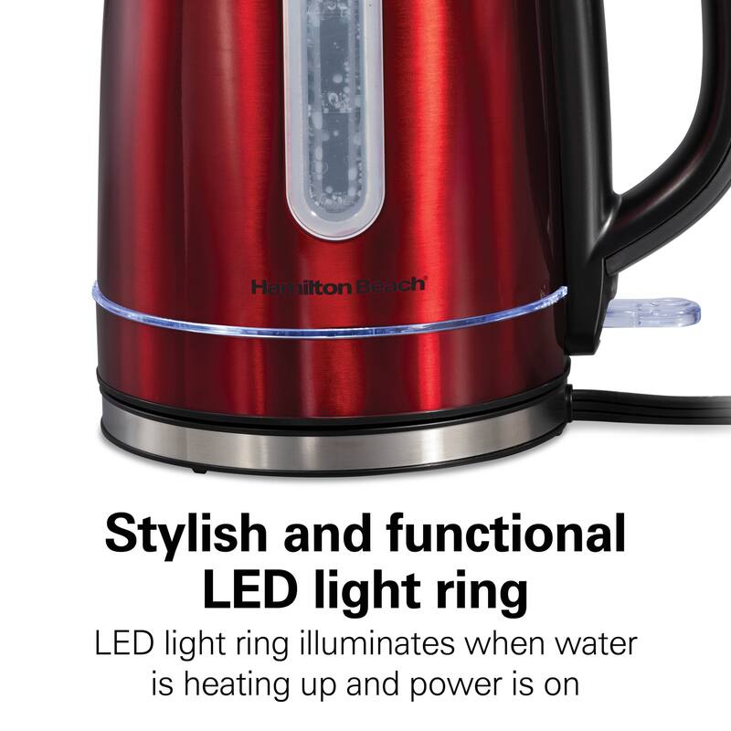 Hamilton Beach Stainless Steel Electric Kettle with LED Light Ring