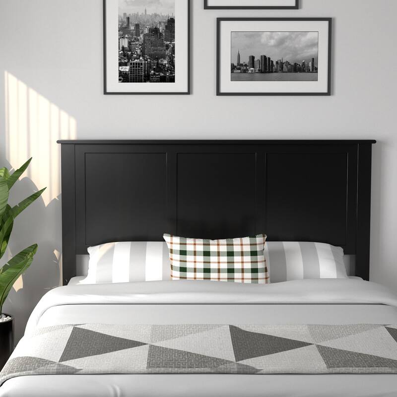 Costway Full Wood Headboard Flat Panel Pre-drilled Holes Height