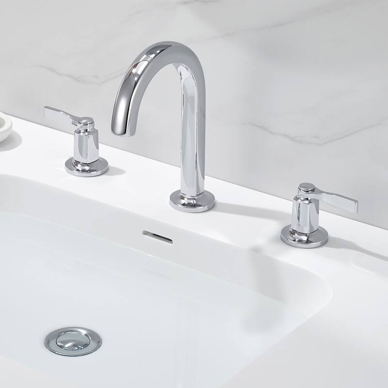Luxier Larko 8 in. Widespread 2-Handle Bathroom Faucet with Drain