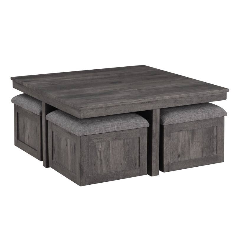 Moseberg Coffee Table with Storage Stools