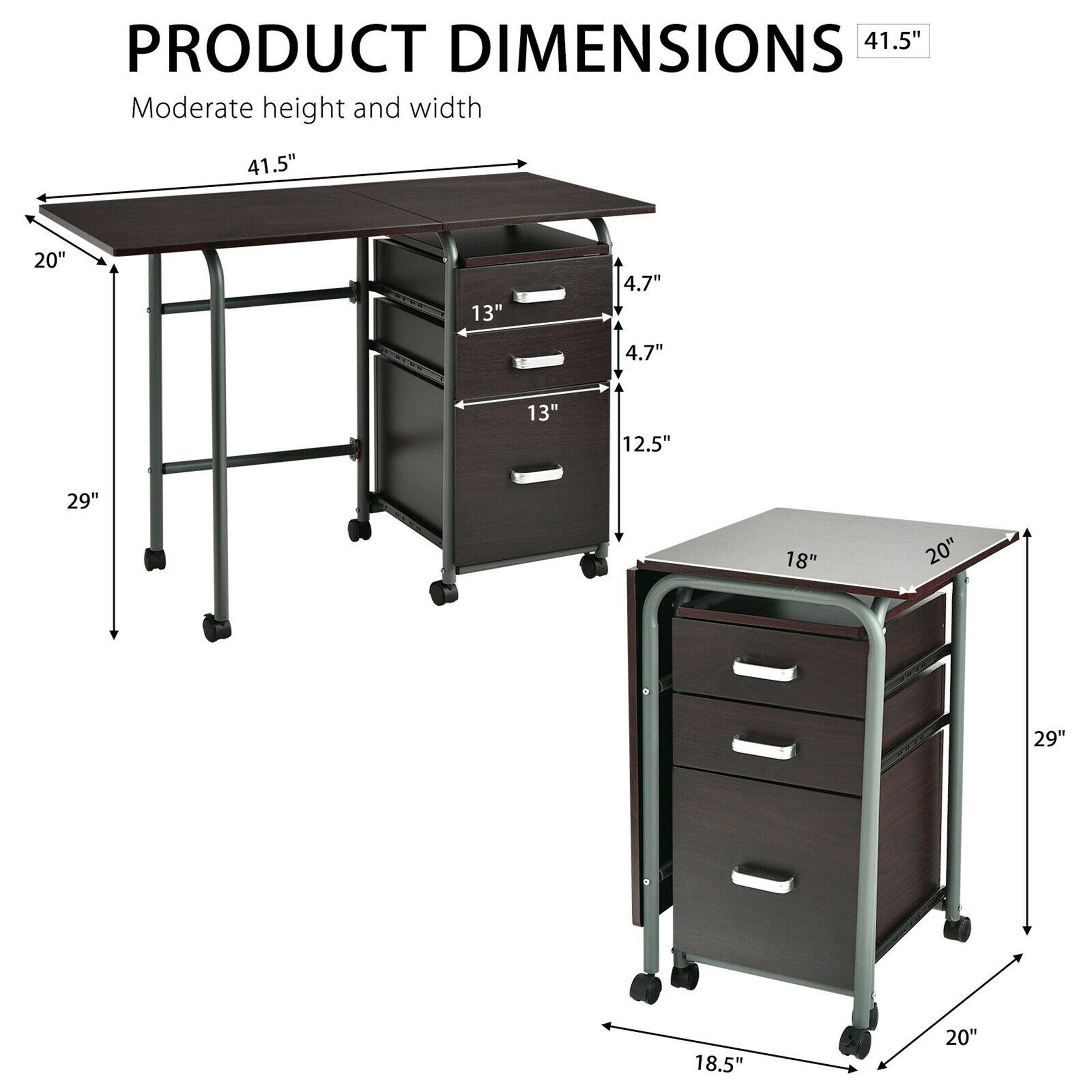 Gymax folding computer desk deals