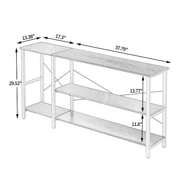 Black linen retro double color matching console table - Bed Bath ...