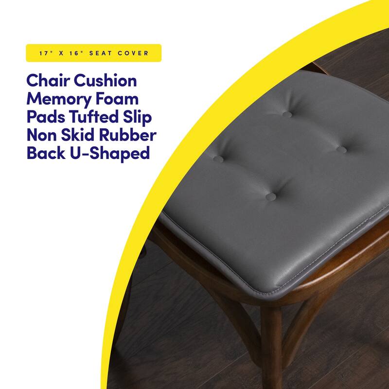 U-Shaped Faux Leather Memory Foam Chair Pads
