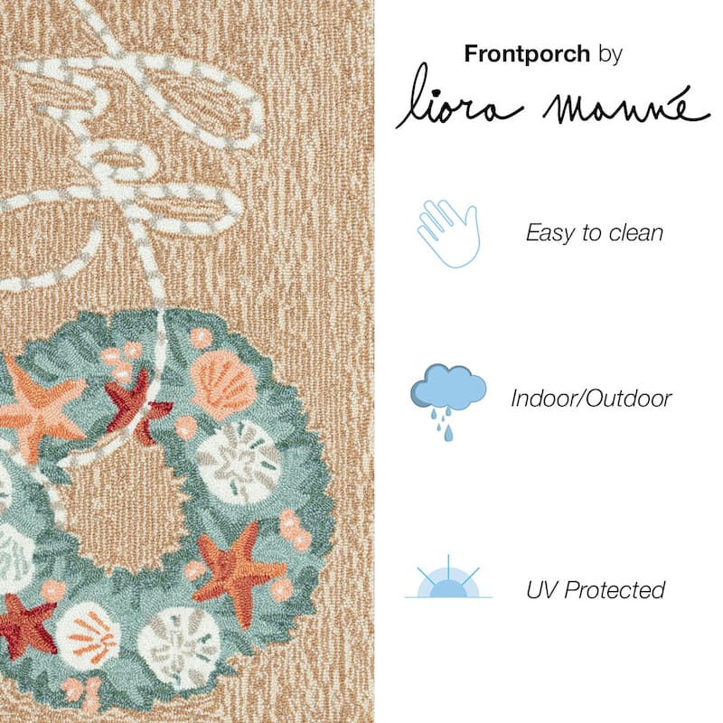 Liora Manne Frontporch Joyous Wreath Indoor/Outdoor Area Rug