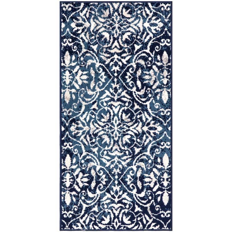 Nourison Jubilant Indoor Floral Area Rug - 2' x 4' - Navy/Ivory - Rectangle