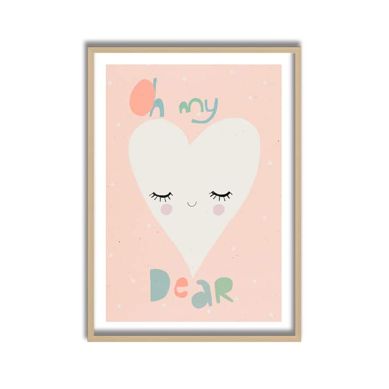 Kids Framed Art Print Oh My Dear by Treechild - Multi-Color
