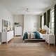 preview thumbnail 6 of 25, Roundhill Furniture Avellune 4-Piece Bedroom Set: Poster Bed with Dresser, Mirror, Chest, and 2 Nightstands, White Finish