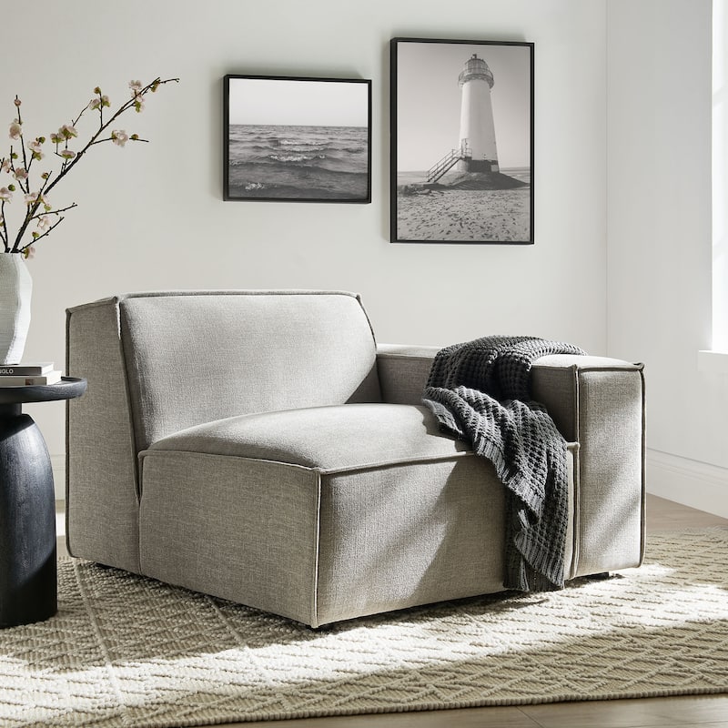 Restore Performance Fabric Upholstered Right-Facing Modular Lounge Chair - Pewter