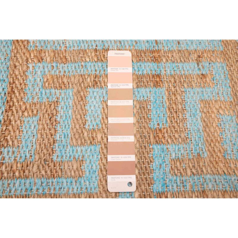 ECARPETGALLERY Flat-Weave Palas Denizli Light Blue, Tan Kilim - 5'3 x 7'6