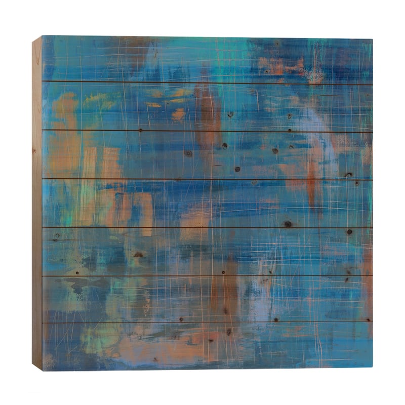 Northern Lights Print On Wood by Melissa Averinos - Multi-Color - 26x26x1.5