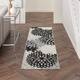 Nourison Aloha Floral Modern Indoor/Outdoor Area Rug - 2' x 6' Runner - Black White