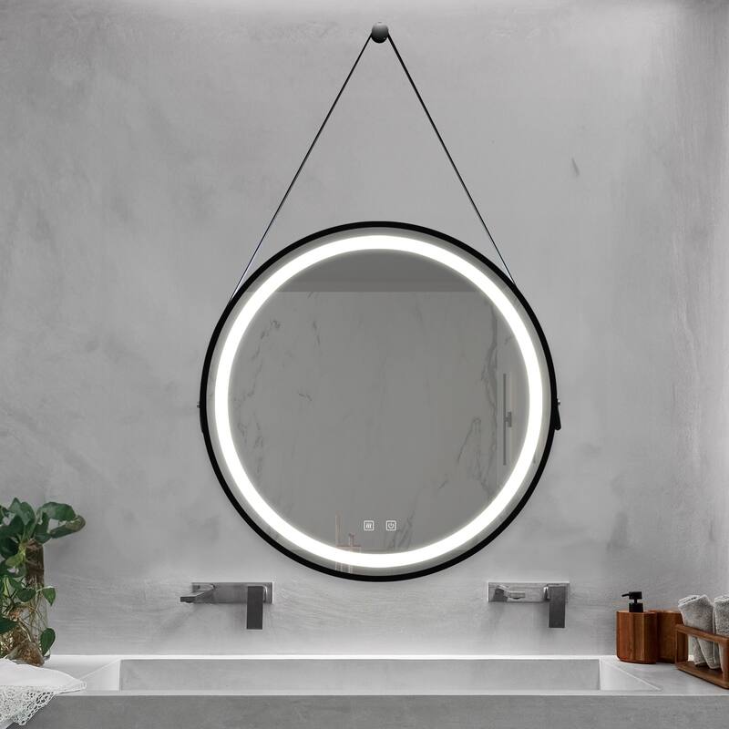 Bathroom LED Cosmetic Mirror with 3 Adjustable Color Temperatures - 32"x32"