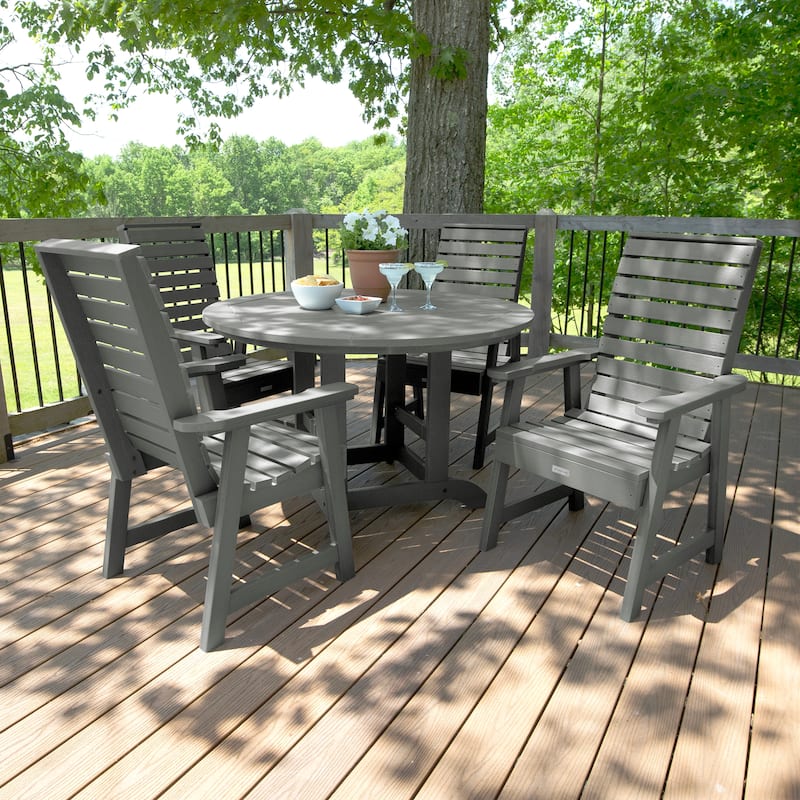 Weatherly 5-piece Outdoor Dining Set - 48" Round Table, Dining-height