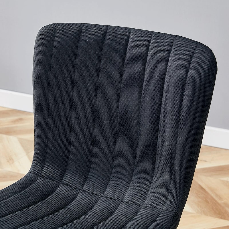 Roomfitters Minimalist Dining Chairs with Black Metal Legs, Upholstered Modern Seat Set of 4 for Interior Décor