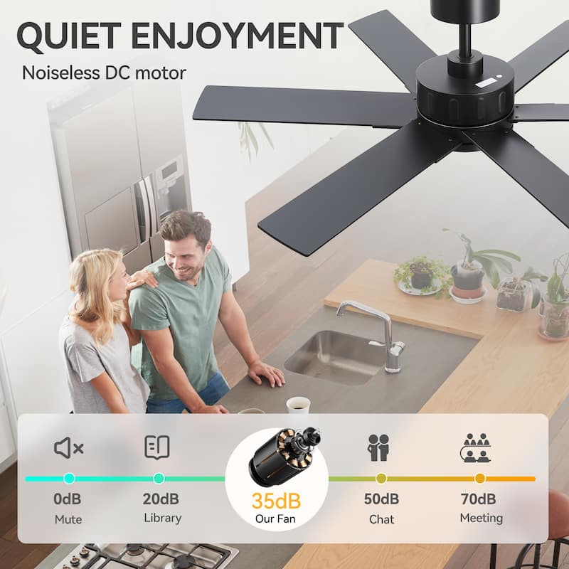 48/56/60 Inch Reversible Blade Ceiling Fan No Light with Remote Control