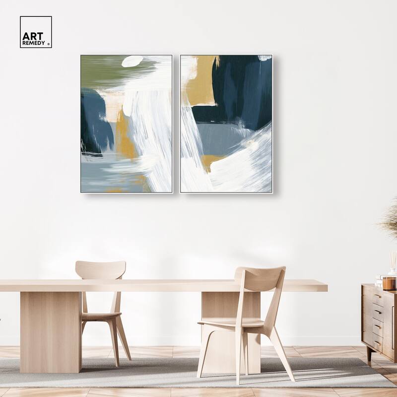 Textured Greens III Canvas Set of 2 by Art Remedy