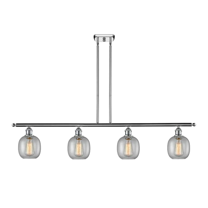 Innovations Lighting Belfast 4 Light 48" Wide Linear Chandelier - Polished Chrome / Clear Seedy