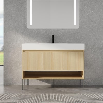 Beingnext 36"/48" Bathroom Vanity with Sink, Freestanding Bathroom Vanity with Soft Close Door