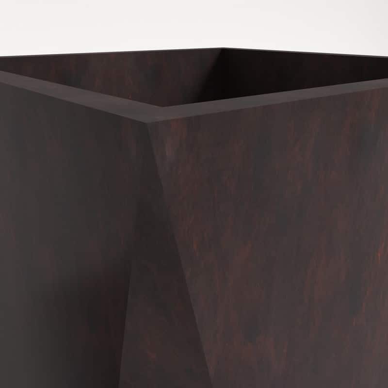 Aloe Fiberstone & MGO Clay Tapered Square Tall Planter Plant Pot, Indoor/Outdoor with Drainage Holes for Yard Porch Decor